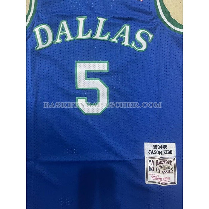 Maillot Dallas Mavericks Jason Kidd NO 5 Mitchell & Ness 1994-95 Bleu